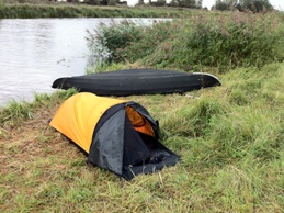 Tent on the bank of the Ouse River
